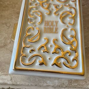 Lenox Cream and Gold Holy Bible Treasure Box